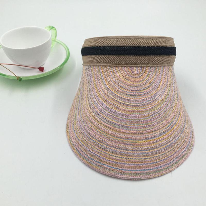 

Wide Brim Hats MISSKY Women Sun Summer Sunscreen Knitting Air Top Cap For Outdoor Seaside Beach Wear Female Accessory, Black