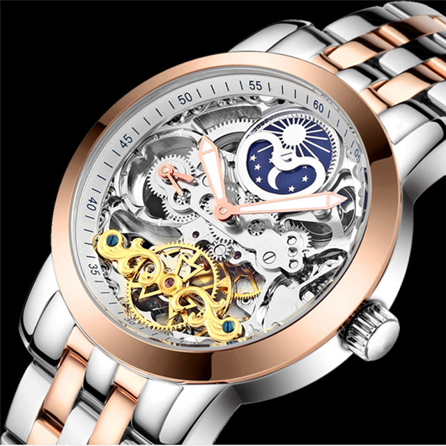 

HAIQIN fashion silver gold men watch high-end sport wristwatch Water Mechanical watch Relogio Masculino, F1