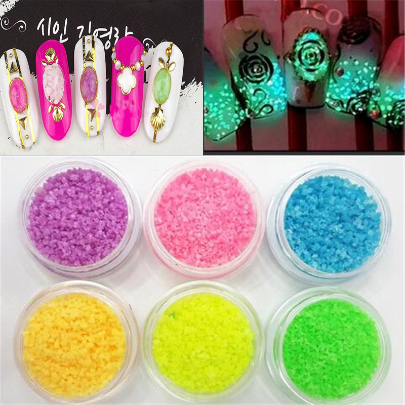 

7 Colors Nail Powder Glitter Nail Dust Powder Laser Gradient Pigment Shining Glitter Fluorescence Art Decorations