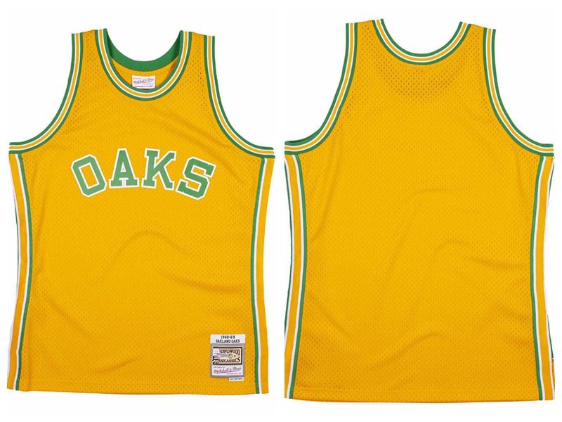 

Men Oakland Oaks ABA Yellow 1968-69 Mitchell & Ness Swingman Jersey, Black