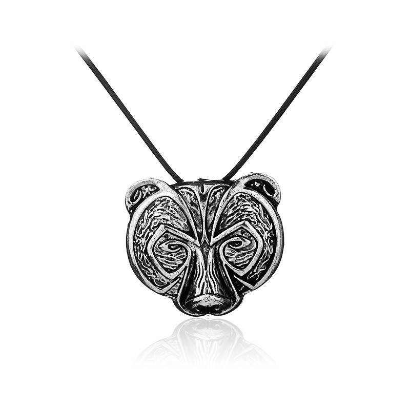 

2020 Creative Tibetan Silver Wolf Head Pendant Necklace Amulet Animal Fashion Men Gifts Jewelry 1pcs