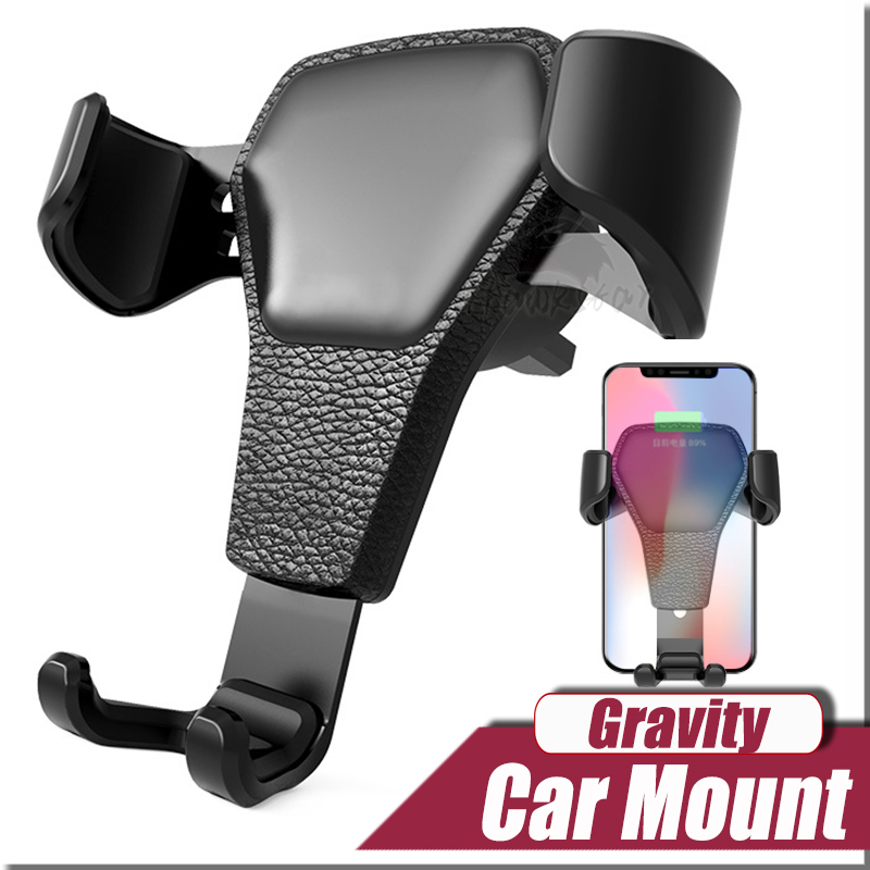 

Gravity Car Holders Phone Grips Mounts Air Vent Clips Cell Stands For iPhone Samsung, Black