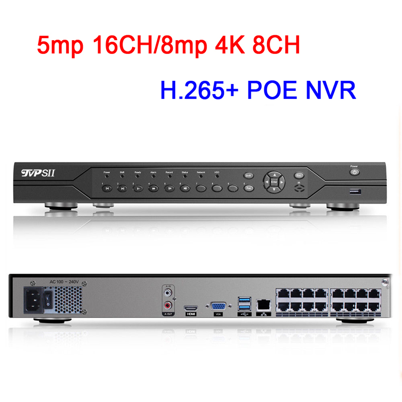 

8MP 5MP IP POE Camera Remote Control Hi3536 2*SATA Xmeye 8CH*8MP/16CH*5MP 16 Channel 5mp H.265+ Audio POE Onvif CCTV NVR