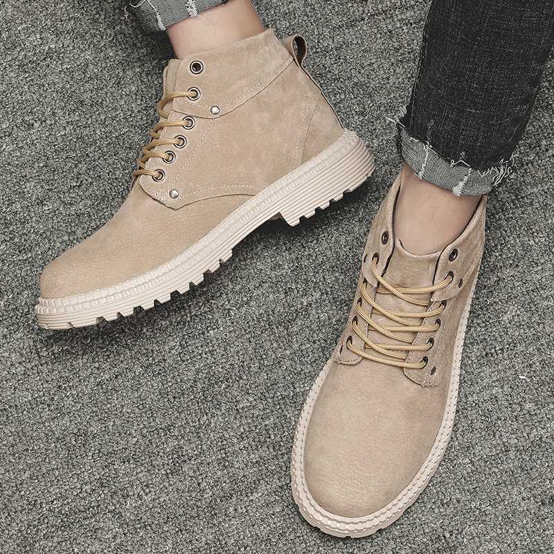 

New Fashion Men Winter Sneakers Botas Masculinas Male Warm Shoes Ankle Boots Men High Top Sneakers Boots Work, Khaki