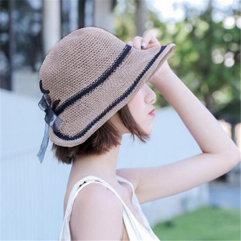 

New Fashion Women Summer Casual Wide Brimmed Floppy Foldable Cotton Linen Beach Hat Floral Elegant Ladies Casual Hat #4R15, Black