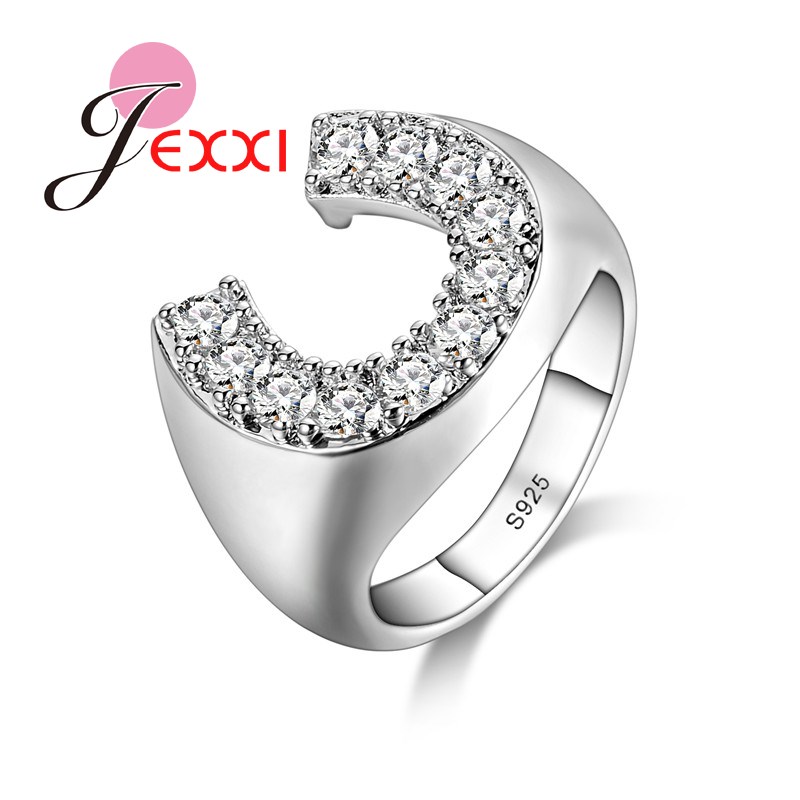 

Fashion Hollow Design 925 Sterling Silver Stamp Silver Jewelry Shiny Full Rhinestone Opening Rings Women Personality Accessory