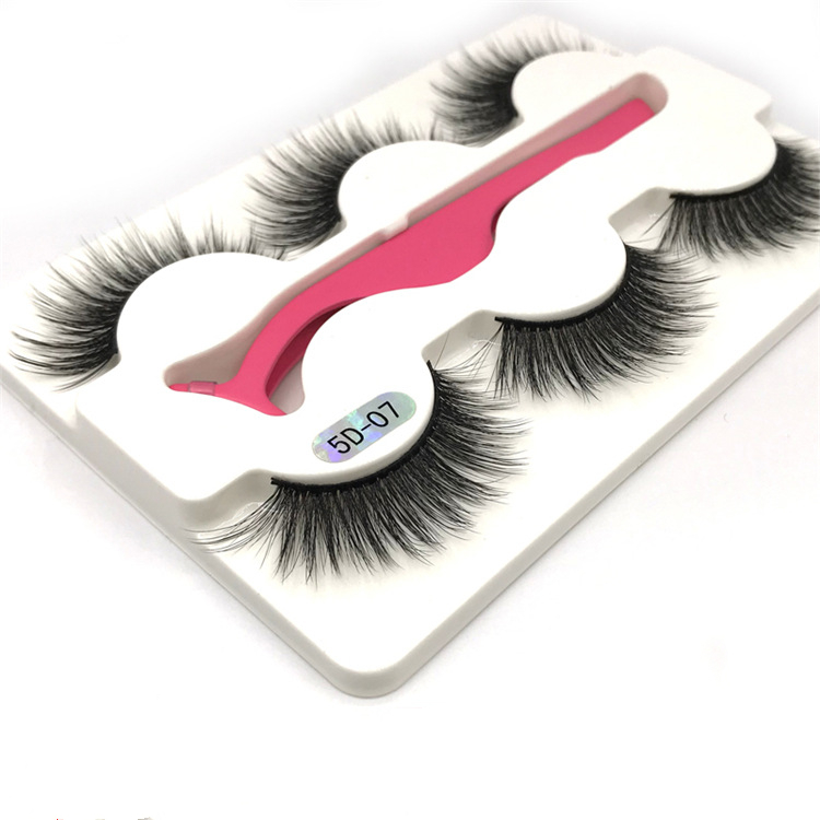 

2020 New 3 Pairs 5D Faux Mink Eyelashes Lashes Reusable Natural 100% Handmade False Eyelash Curler Popular Lashes Makeup Tools