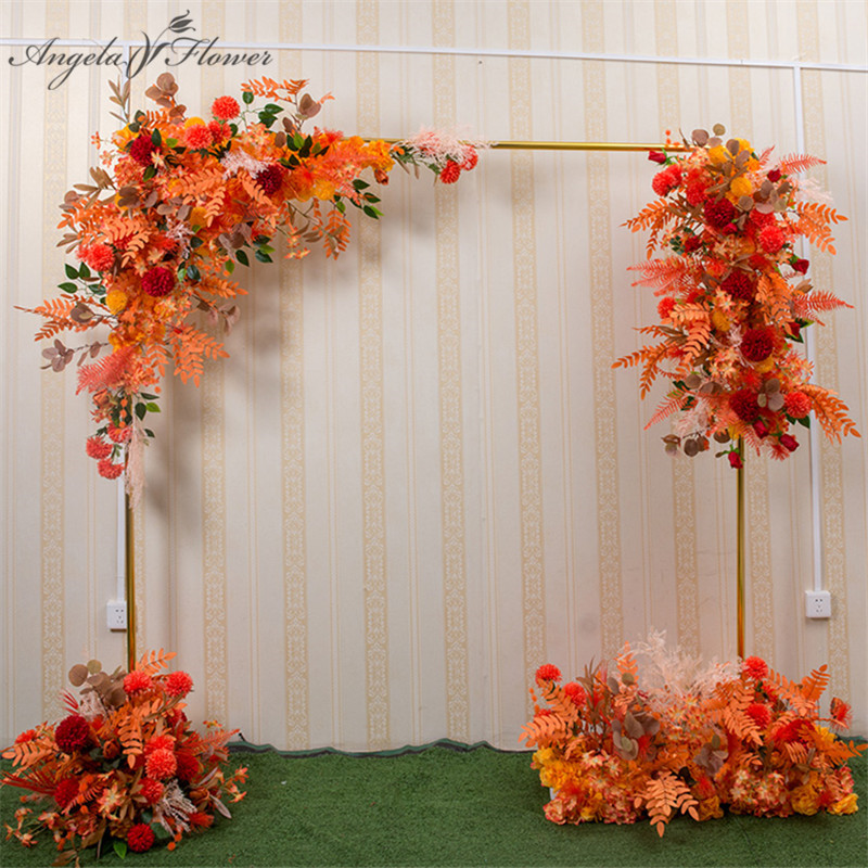 

120cm Europen wedding artificial flowers arrangement party screen floral row stage background centerpiece frame wall ball decor, 04