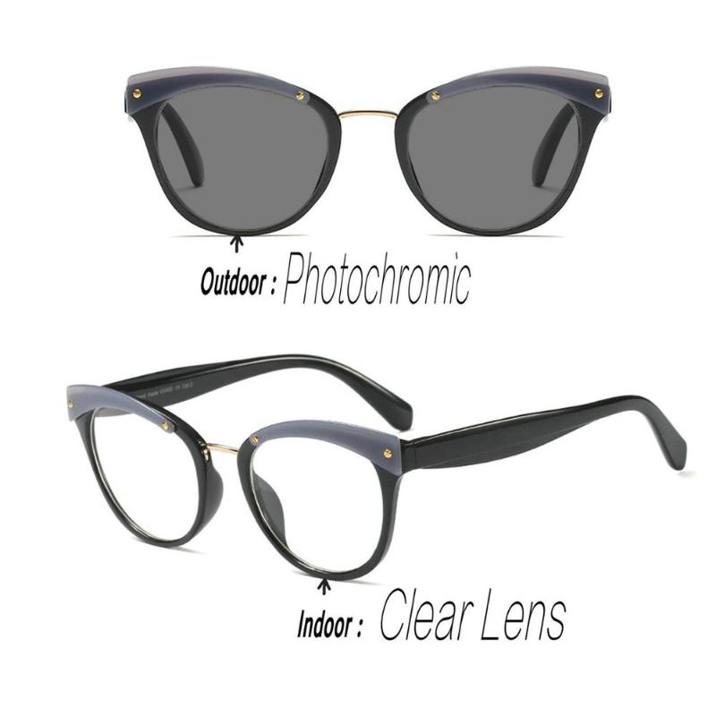

MINCL/Women Fashion Cat Sunglasses Sun Photochromic Lens Reading Glasses Fatigue prevention UV400 with box FML