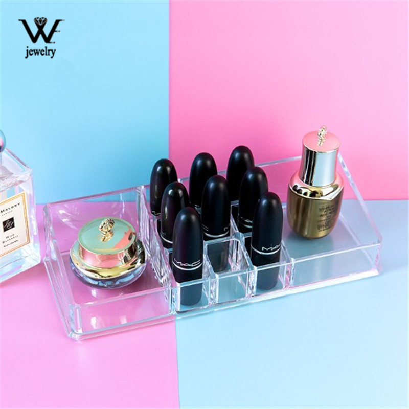 

WE Multifunctional PS Lipstick Storage Box Transparent Bevel Cosmetic Rack Household Finishing Display Rack Jewelry Display
