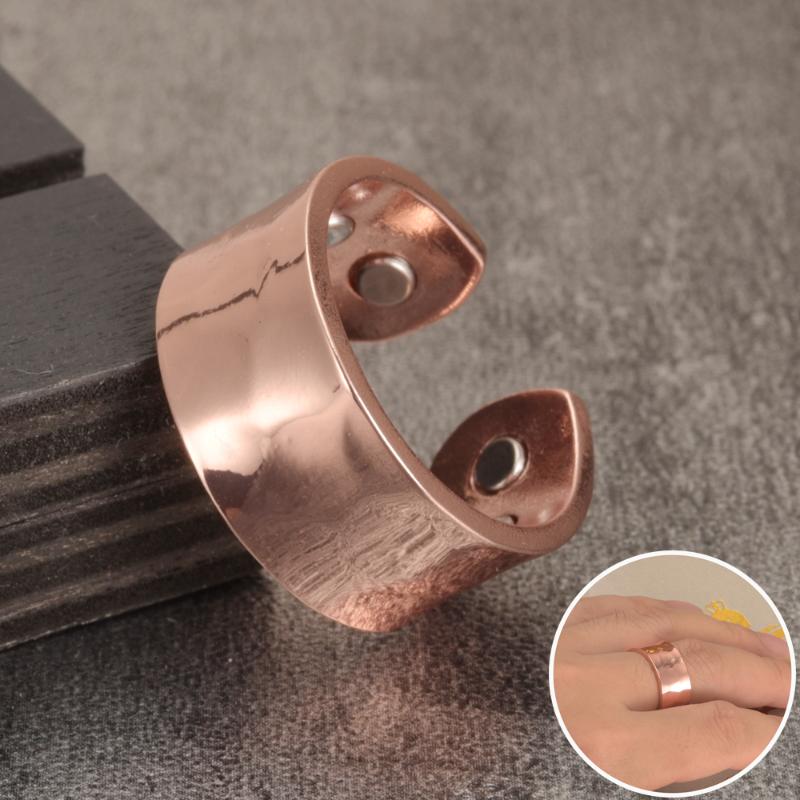 

Vinterly Simple Rose Gold Magnetic Pure Coppe Ring Women Adjustable Finger Ring Men Arthritis Pain Relief Jewelry