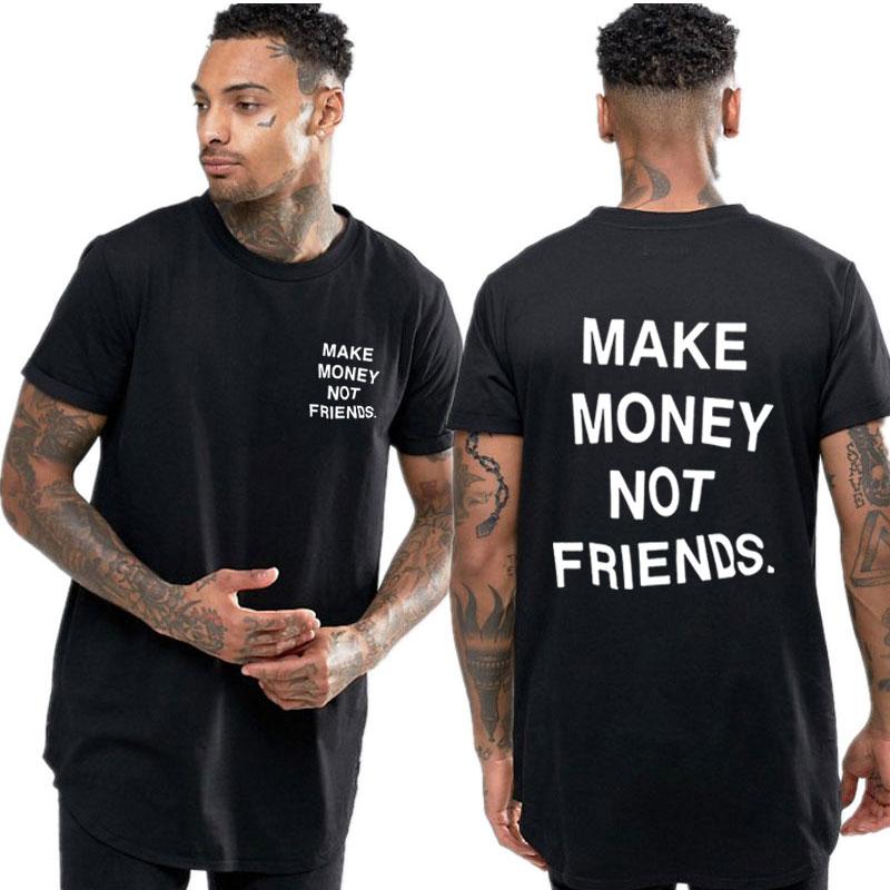 

Men T Shirt Make Money Not Friends Round hem Clothing Harajuku Tee 2020 Summer Hip Hop T-shirts Streetwear tshirt Mens, White-10