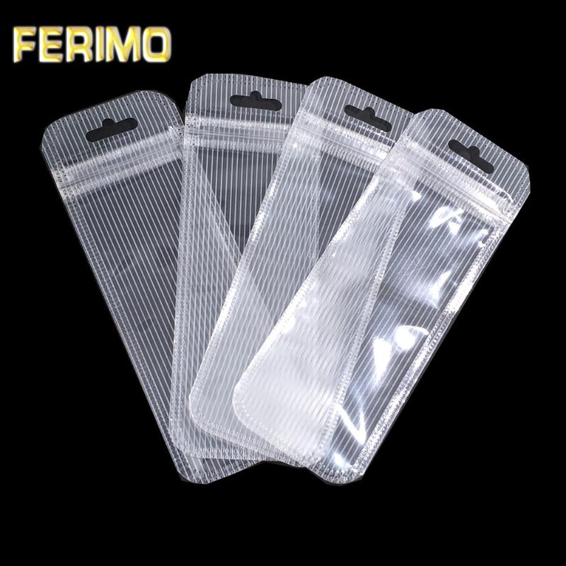 

1500Pcs Bulk Sale Plastic Clear/White Stripe Design Packaging Bag Sundries Hard Disk Zipper Packing Bags with Hang Hole