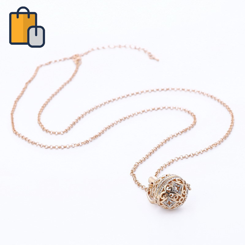 

Fashion Angel Pendant Necklace Baby Bells Ball Cage Pendants Necklace Women Jewelry