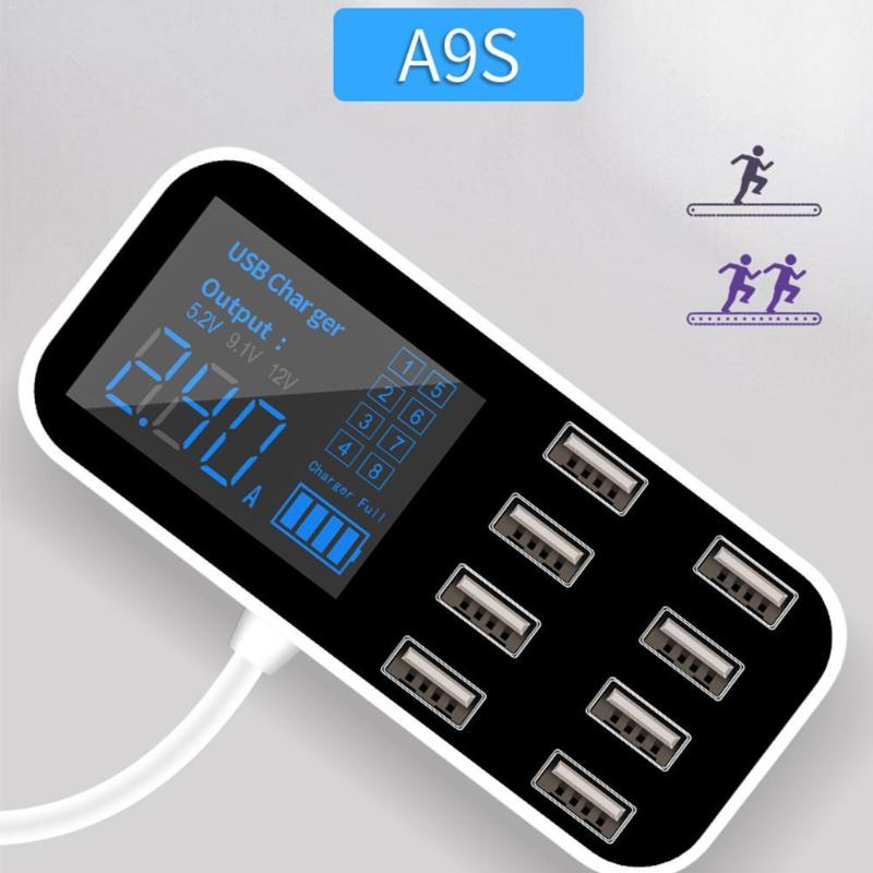 

8 Port USB Charger HUB QC 3.0 Quick Charger with LCD Phone Station USB 3.0 Display For Mobile Multiple Charging Dock Voltage