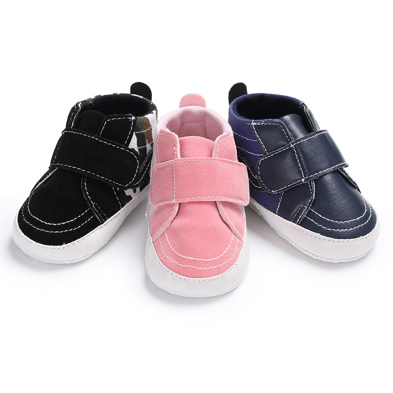 

Baby Shoes Newborn Toddler Baby Canvas Hook Loop Infant Shoes Casual Sport Anti-Slip Sole First Walkers Crib, Black