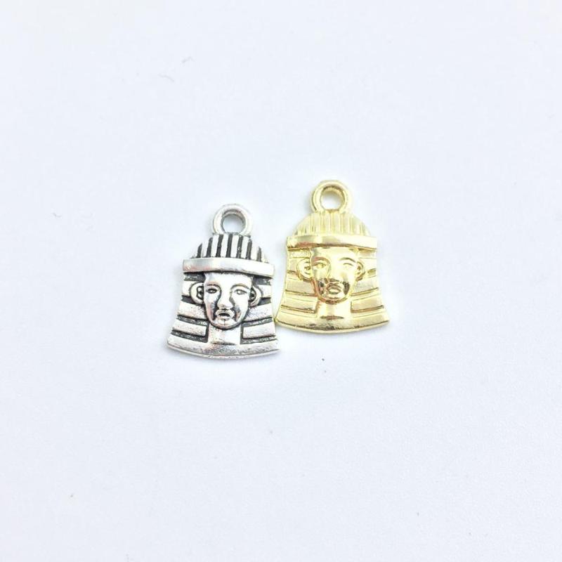 

Eruifa 20pcs 10*12mm Pharaoh Coin gold/Silver plated Zinc alloy Charms Pendant Jewelry DIY Necklace Bracelet Earrings 2 colors