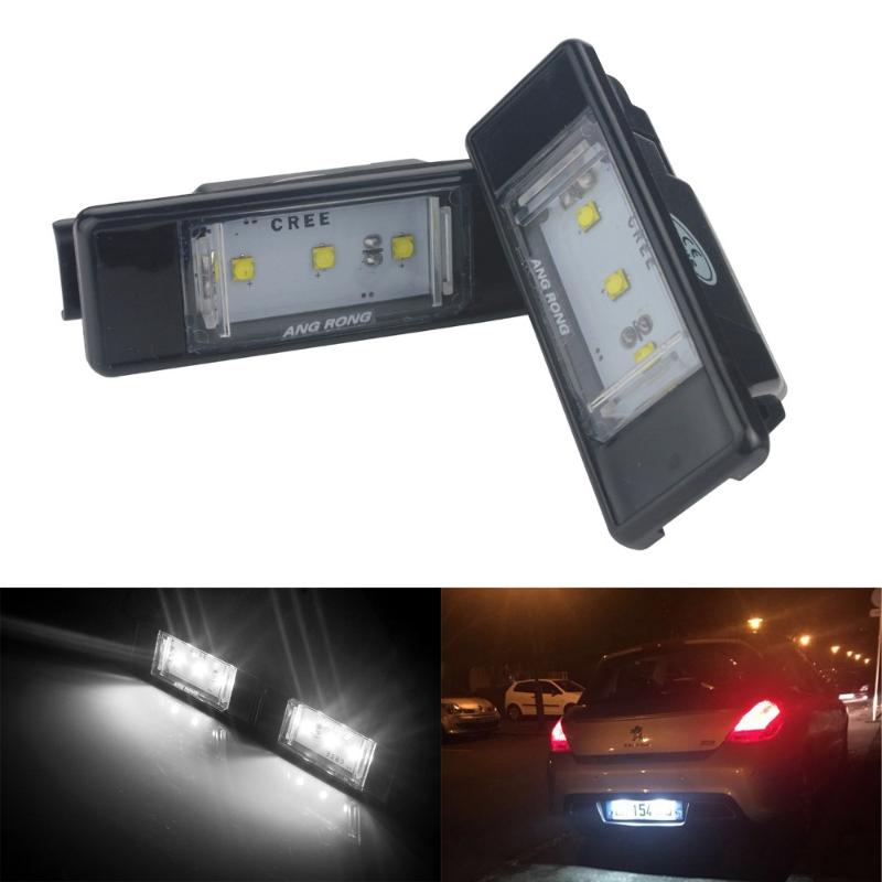 

ANGRONG 2x 15W LED Number Plate Light White For RCZ Coupe Expert III 807 806 607 508 308CC 106 Facelift
