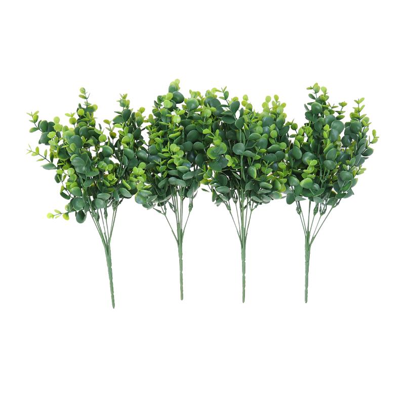 

6pcs Simulation Eucalyptus Artificial Plants Faux Shrubs Lifelike Fake Greenery Foliage for Garden Yard Wedding Indoor Decor A35, Green