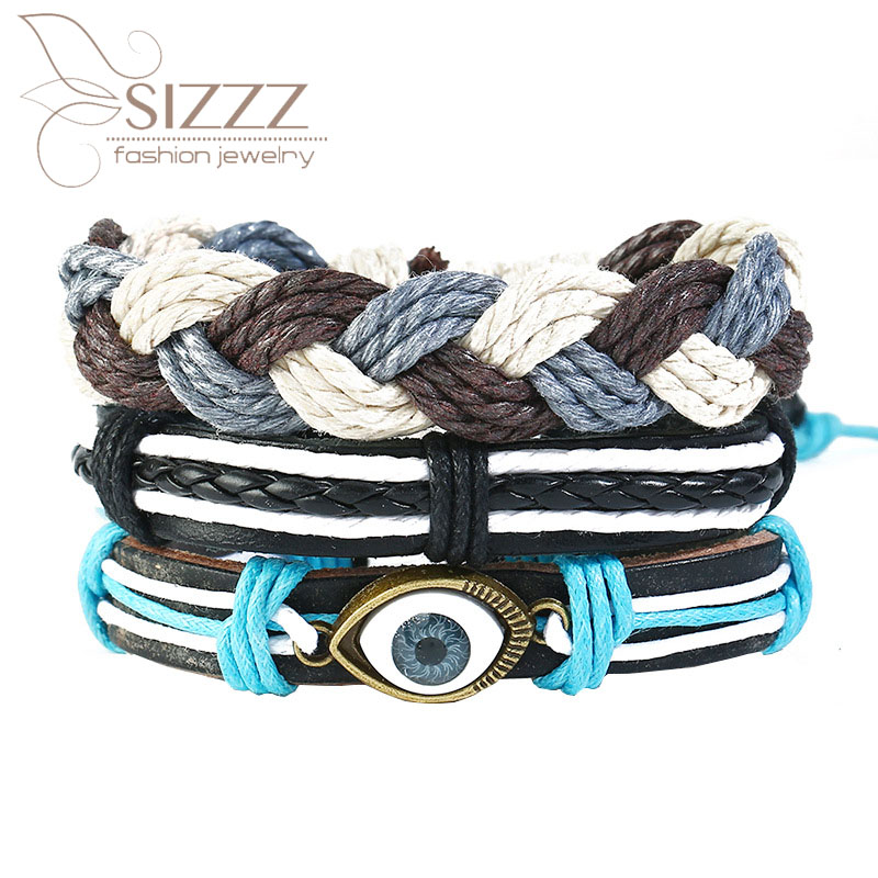 

2020 Weaving diy three-piece eye skin simple rope bracelet&bangles for women/men