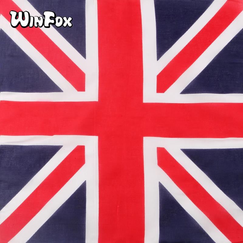 

Winfox Cotton Hip Hop British UK Flag Red Navy Striped Bandana Headwear Hair Band Scarf Neck Wrist Wrap Headtie For Men Women