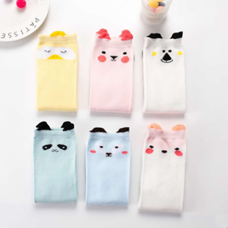 

Baby Socks leg warm New Stereo Ears Kids Socks Joker Cute Baby Cartoon chick panda print knee high warm sprint cloth, Pink;yellow