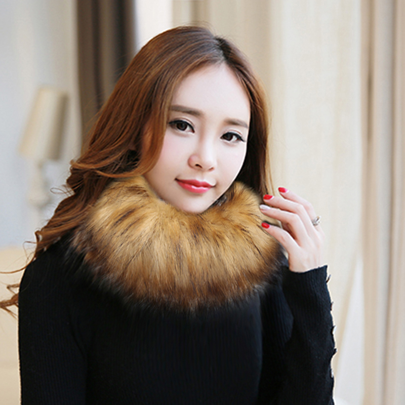 

Fashion Warm Faux Fur Collar Scarf Shawl Women Winter Fluffy Neckerchief Female Soft Solid Scarves Muffler Christmas Gifts