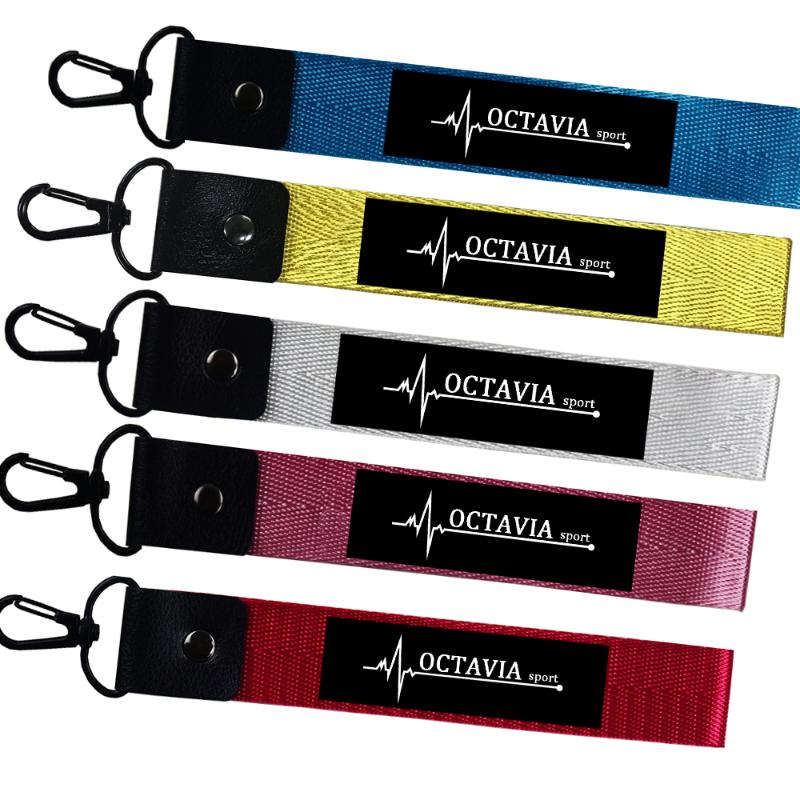 

Car Keychain Motorcycle Key Straps keycord ID Card Phone Lanyards Keyring For SKODA Octavia 2 3 1 A7 VRS 2 1 rs accessories