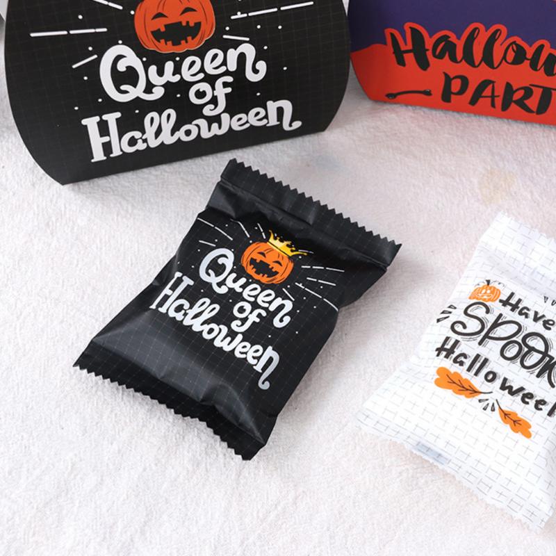

100pcs Halloween Candy Bag Flat Candy Packing Bag Gift Packing Bags Black