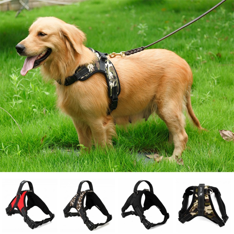

Adjustable Nylon Heavy Duty Dog Pet Harness Collar Padded Extra Big Large Medium Small Dog Harnesses vest Husky Dogs Supplies