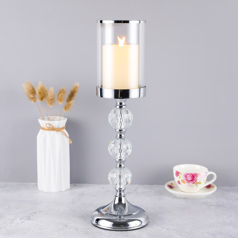 

New Metal Crystal Candlesticks Candle Holder For Coffee Dining Table Wedding Christmas Halloween Party Home Decoration ZXC016
