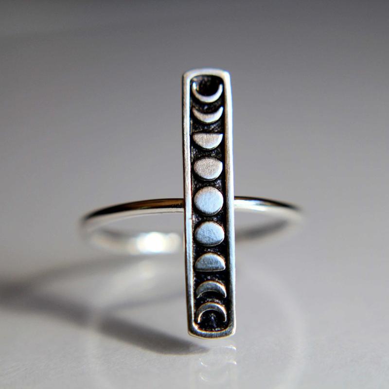 

Double Fair Exquisite Handmade Quality White Gold Color Moon Personality Eclipse Finger Ring Woman Man Fashion Jewelry KCR218