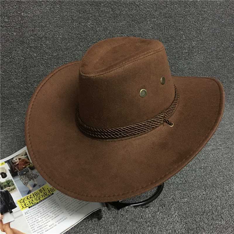 

Unisex Cotton Cowboy Hat Travel Performance Caps Cowgirl Hats Solid Casual Sun Visor Cap Women Man Hat Cool Western Cowboy Hats, Khaki