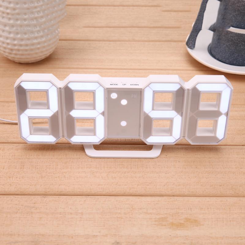 

8 Shaped USB Digital Table Clocks Wall Clock LED Time Display Creative Watches 24&12-Hour Display Alarm Snooze Home Decoration