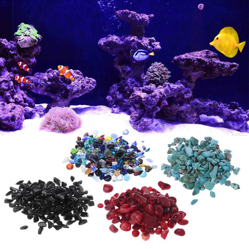 

Natural Stone Pebble Crystal Gravel Flowerpot Fish Tank Aquarium DIY Decor NEW