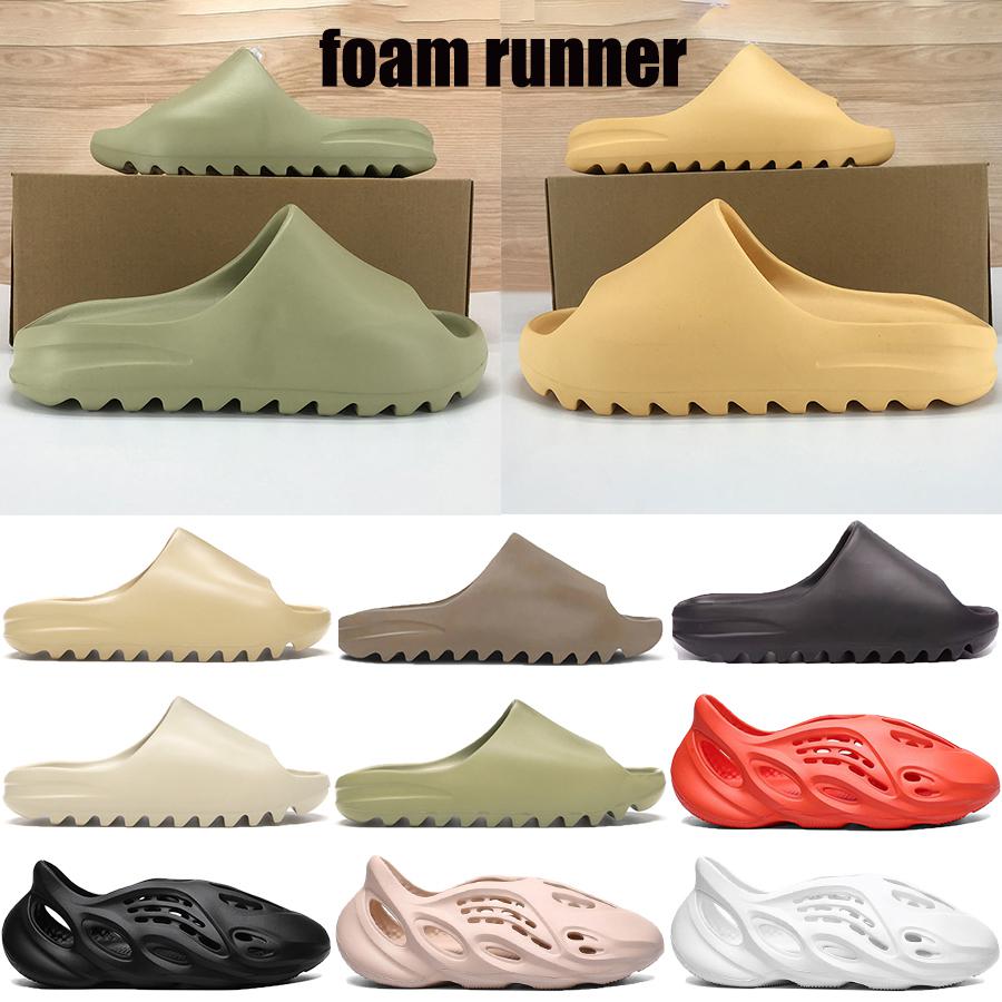 

Kanye Foams Foam Runner Sandal Slipper Triple Black White Resin Bone Desert Sand Kanye West Men Women Fashion Slides Sandals Shoes Us 5 -11