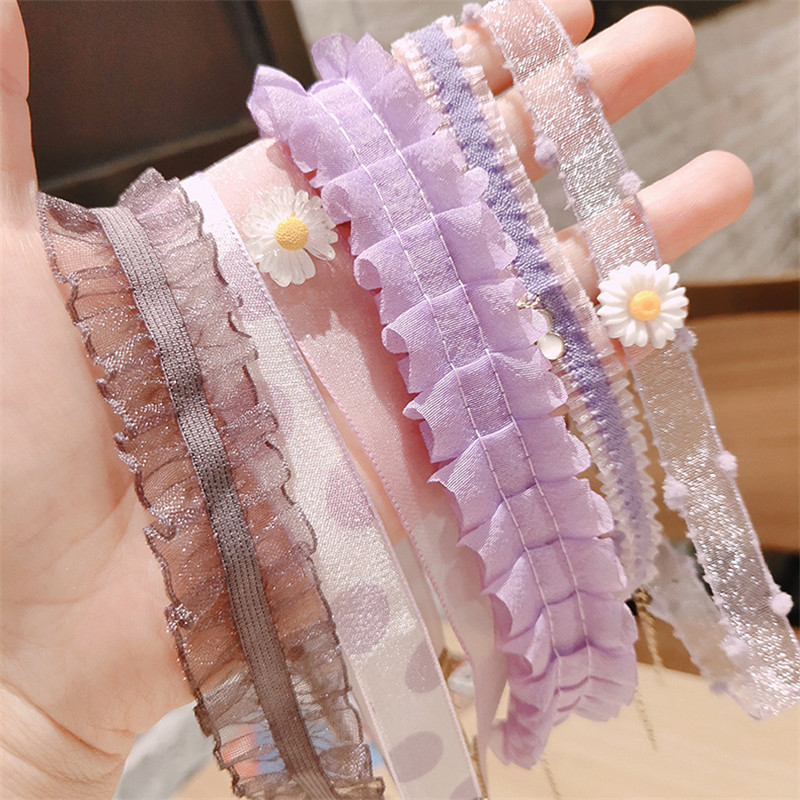

2020 Kpop Summer Fashion Sweet Cute Egirl Chic Aesthetic Purple Lace Flower Short Clavicle Necklace BFF Harajuku Kawaii Jewelry