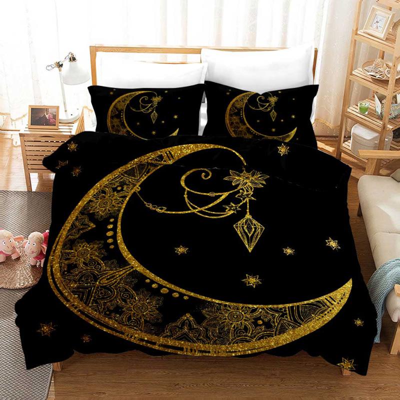 

Luxury 3D Bedding Set King Black Gold Scorpion  Meteor Scorpio Duvet Cover Constellation Bed Sets single Bedclothes, Style 7