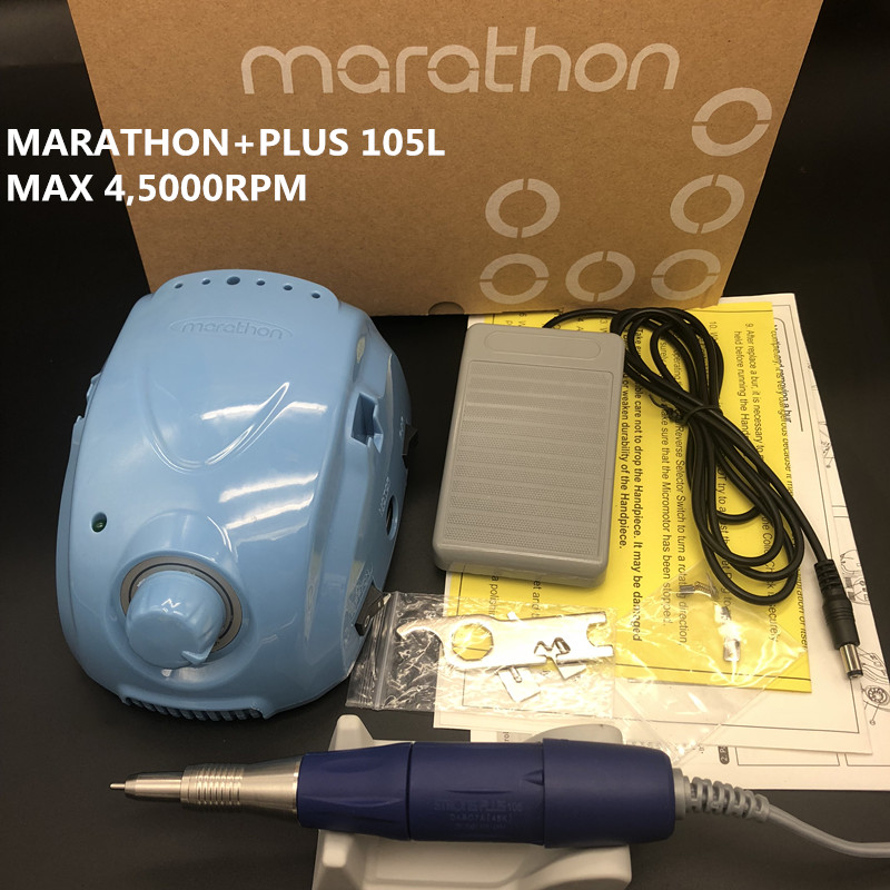 

new blue STRONG 210 45000rpm MARATHON-Champion3 plus105L Handpiece Electric Manicure Drill Set for manicure Nail Drill equipment