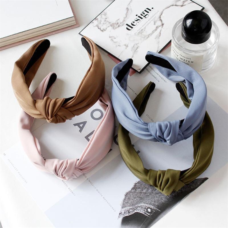 

8 Color Women Solid Color Knotted HairBand Bohemia Style Hair Bows Turban Headbands Fashion Hairbands Hair Hoop Accessories
