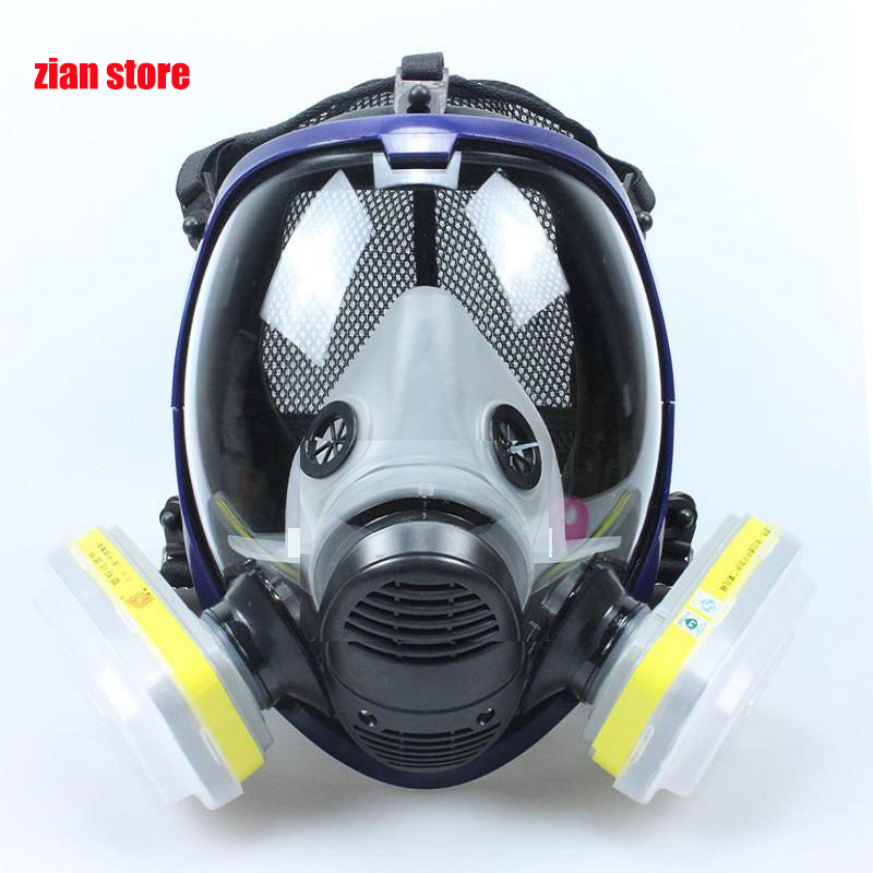 

Chemical Mask 6800 7 in 1 Gas Mask Dustproof Respirator Paint Pesticide Spray Silicone Full Face Filters for Laboratory Welding