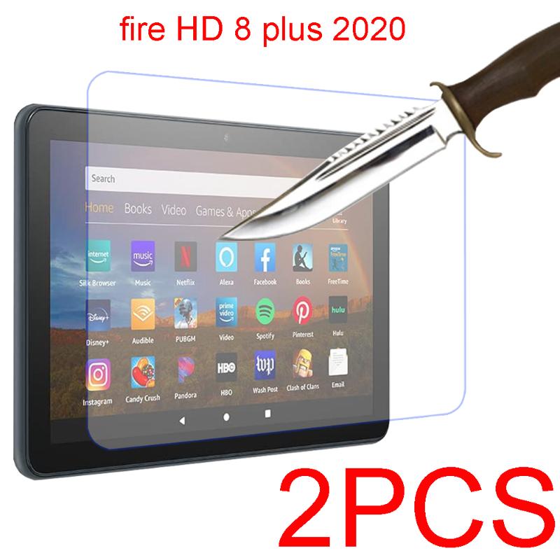 

2 packs tempered glass screen protector for Kindle fire HD 8 plus kids edition 8'' tablet screen protective film