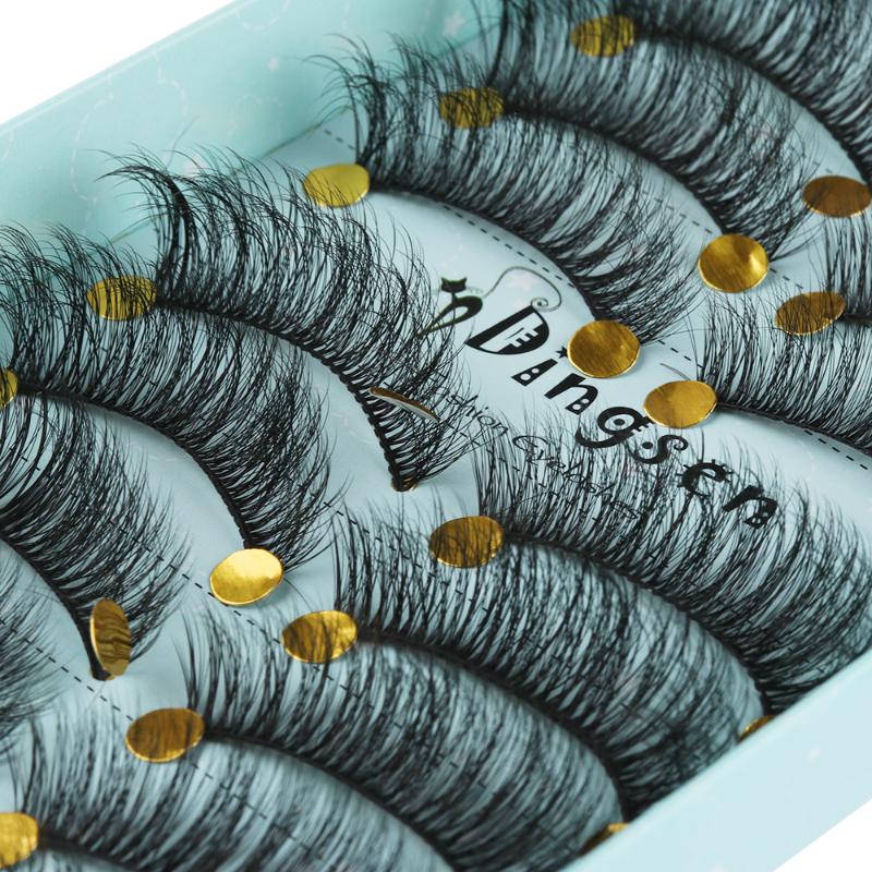 

50 Pairs Faux Mink Hair False Eyelashes Fluffy Cruelty-free Lashes Handmade Cross Long Eyelashes Extension Natural Makeup Tools