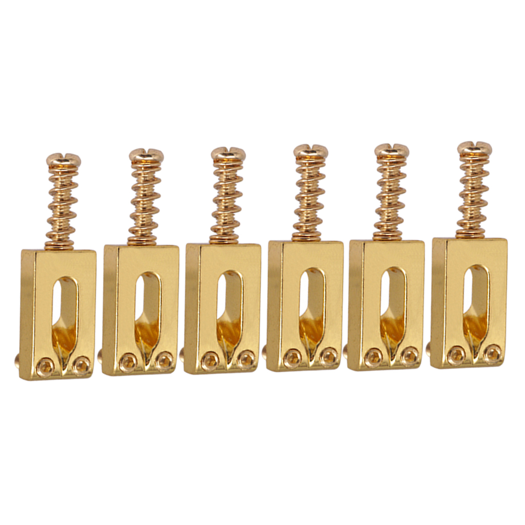 

6 Pieces Guitar Tremolo Bridge String Roller Saddles for Electric Guitar Parts Gold