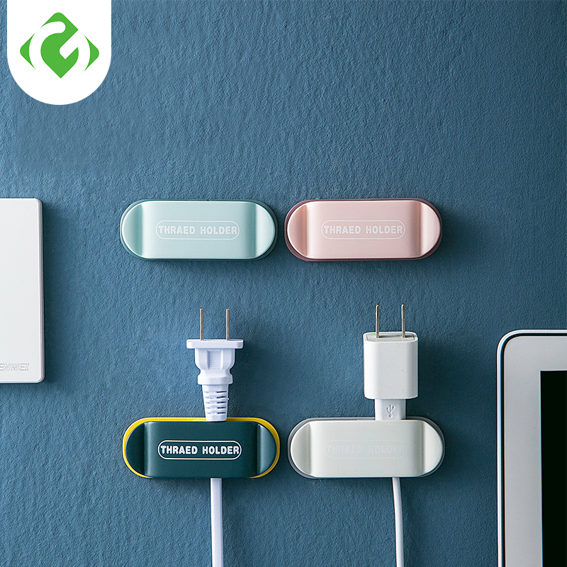 

4 Pcs Wall Mounted Hooks Wall Storage Hooks Cable Organizer Strong Adhesive Hook Power Plug Hook Socket Hanger Holder GUANYAO