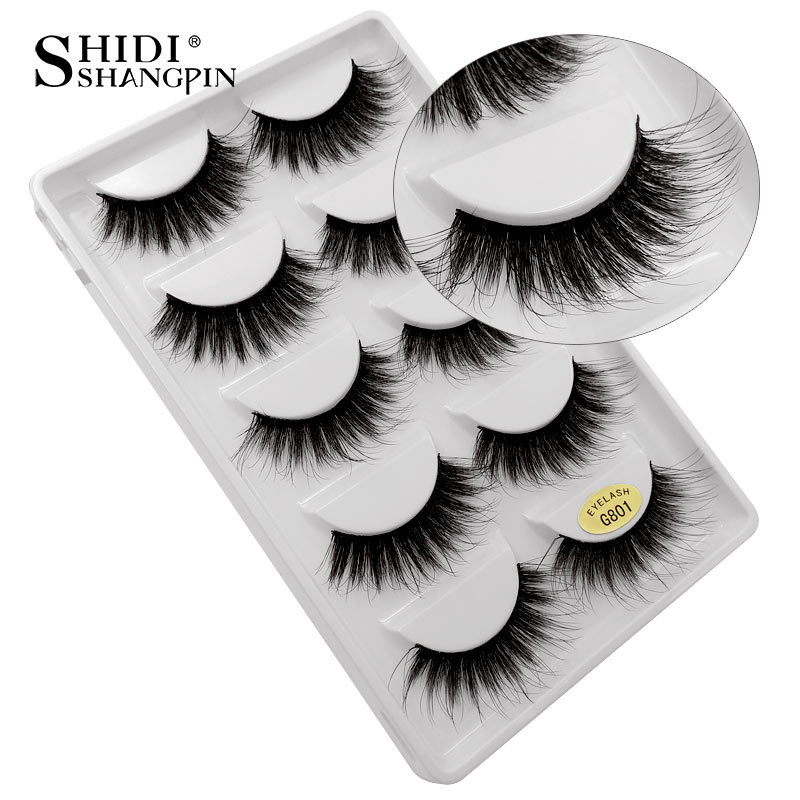 

5 pairs charming false eyelashes natural long lashes mink eyelashes 3d mink lashes eyelash extension cilios for beauty