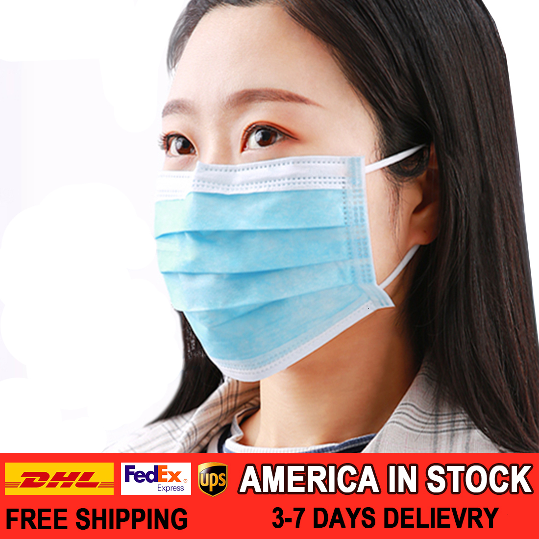 

3 50 Pieces Disposable Face Mask Layer Protective Masks Non-surgical Meltblown Cloth Mouth Guard Cover