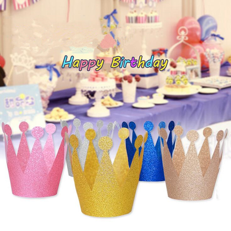 

New Prince Princess Plastic Crown Top Hats Kids Birthday Party Baby Shower Party Hats Headwear Birthday Supplies