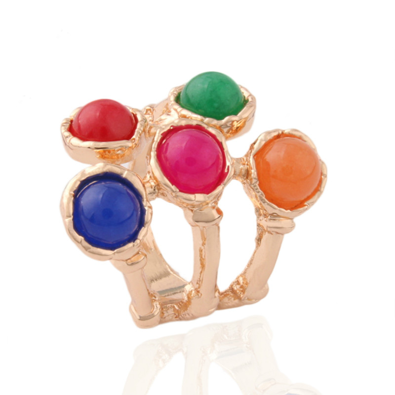 

NeeFuWoFu Open red ring elastic Colored natural stone rings Bohemia de Madera Pulseira Estrela de Cinco Elastic Perles