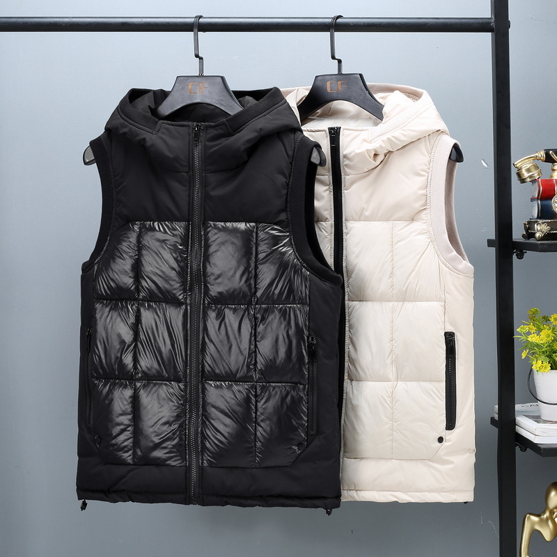 

Fashion Vest 2020 Autumn Winter Men's Cotton-Padded Teenager Waistcoat Warm Sleeveless Jacket Zipper Coat Solid Colors,A911, Black